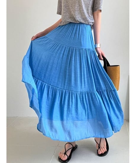 tiered flare skirt / 4color　hm2233