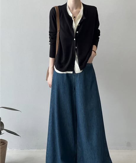 layered knit cardigan / 3color　hm1710