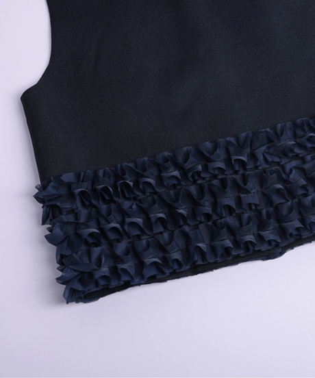 ruffle hem tweed vest / 3color　hm2836