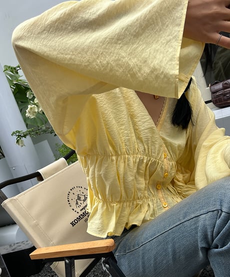v-neck lace blouse / 2color　hm1381
