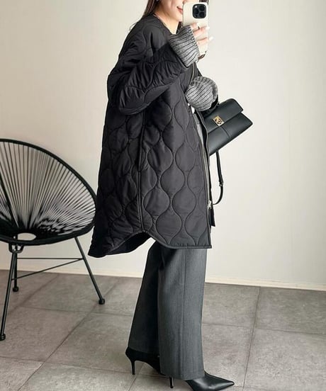 wave quilted zip jacket　hm2692