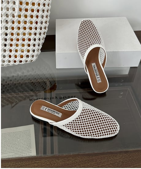 fishnet design flat sandal / 3color　hm2244