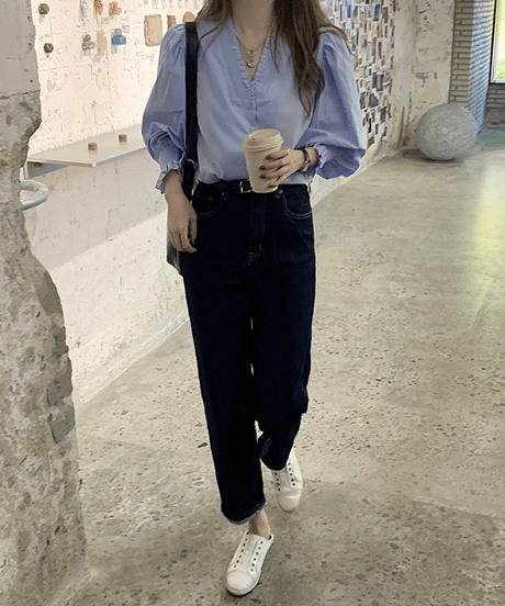 french puff blouse / 2color　hm2930