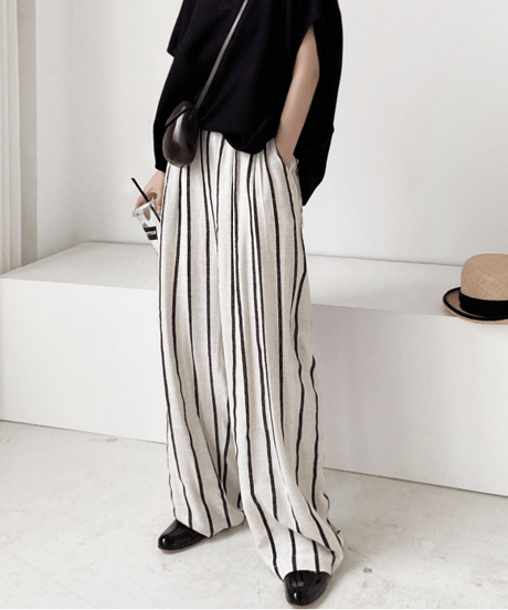 wide reg stripe pants　hm1465