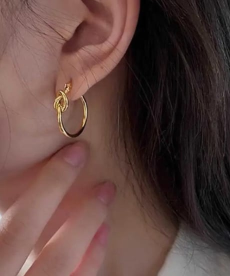 knot hoop pierce / 3color　hm2681