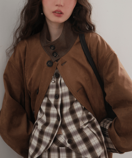 reversible plaid coat　hm2747