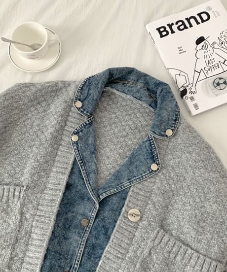 denim & knit cardigan　hm1795