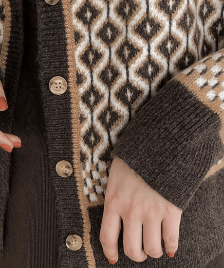 《即納》geometric cardigan / 3color　hm1717