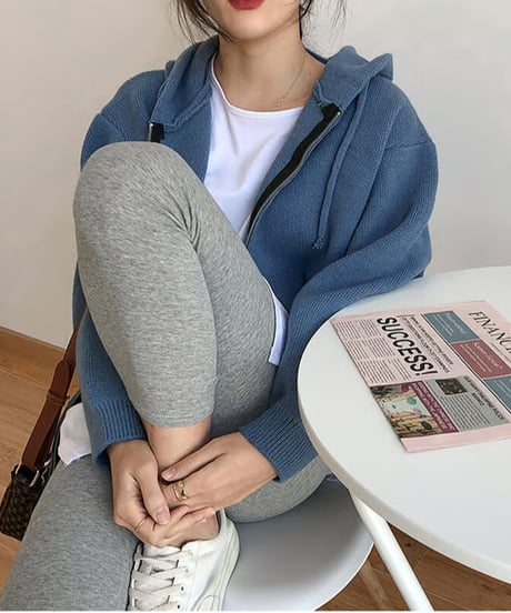 zip knit hoodie / 4color　hm2655