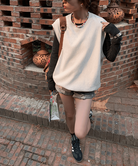 sleeveless sweat pullover / 2color　hm1445