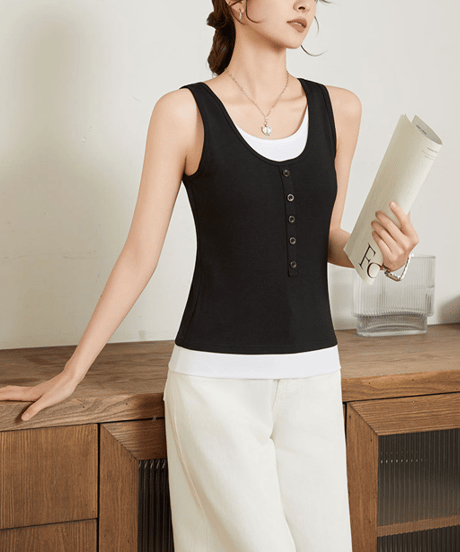 layered sleeveless top / 2color　hm2264