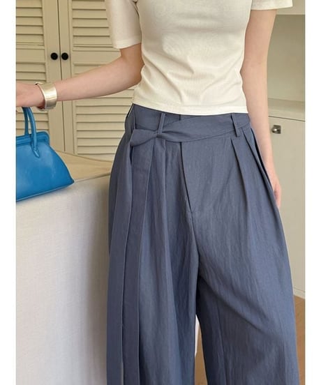 waist tie wide pants / 3color　hm2266
