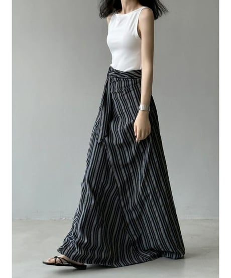 high-waist strip skirt / 2color　hm2443