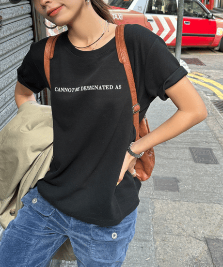 letter print t-shirt / 2color　hm1250