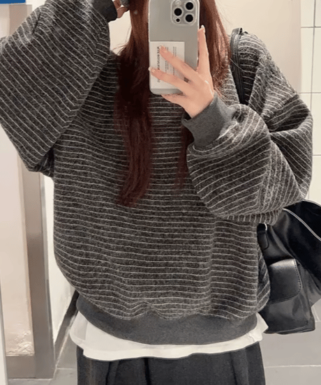 stripe knit top / 2color　hm2622