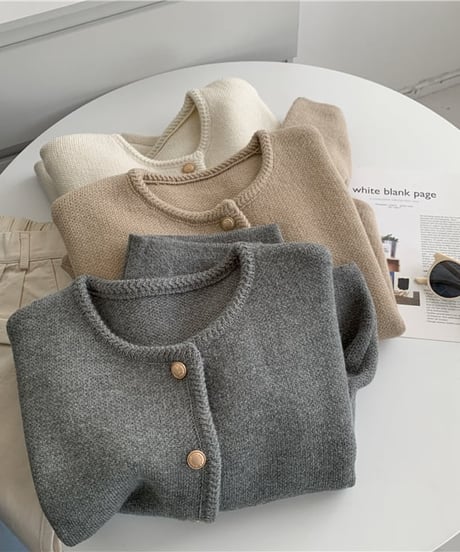 gold button cardigan / 3color　hm1836