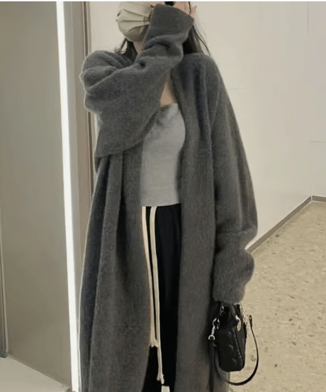 long knit cardigan / 5color　hm2676