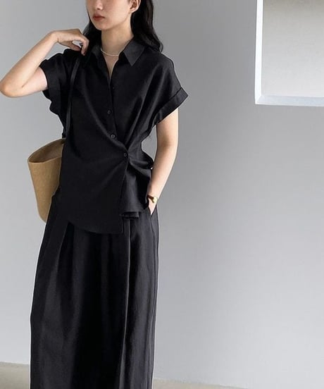 twist button blouse / 2color　hm2286