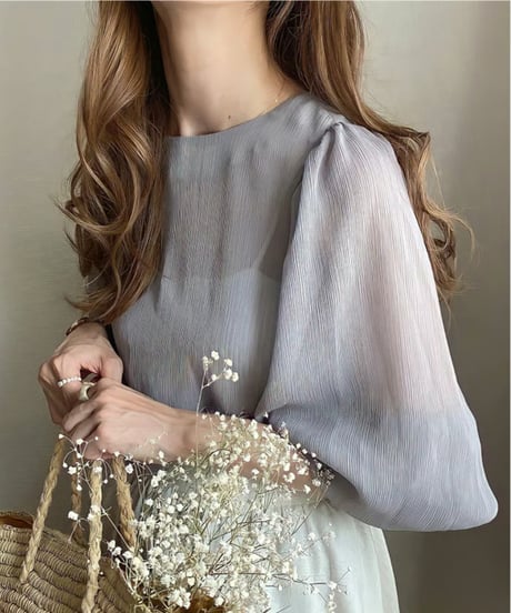 sheer balloon blouse / 5color　hm2901