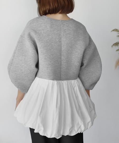 peplum zip-up top / 2color　hm2646