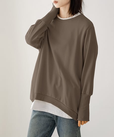 layered hem pullover / 8color　hm2635