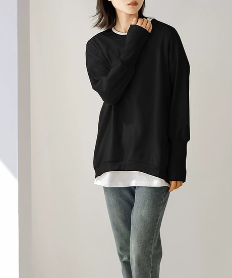 layered hem pullover / 8color　hm2635