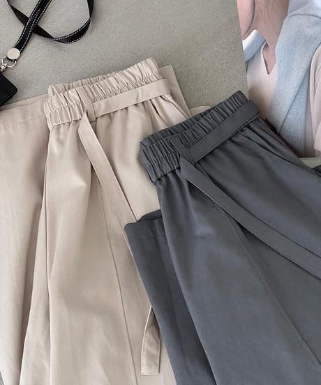front ribbon pants  / 4color　hm2558