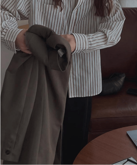 relaxed stripe shirt  　hm2601