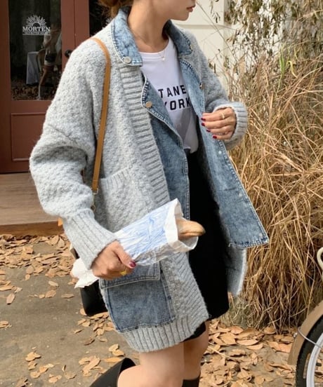 denim & knit cardigan　hm1795