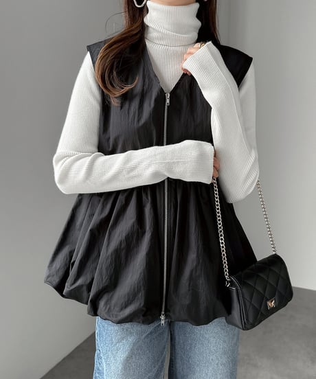 peplum zip-up vest / 3color　hm2572