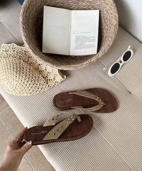 studs strap sandal / 4color　hm2259