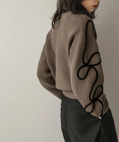 ribbon line knit cardigan / 3color hm2792