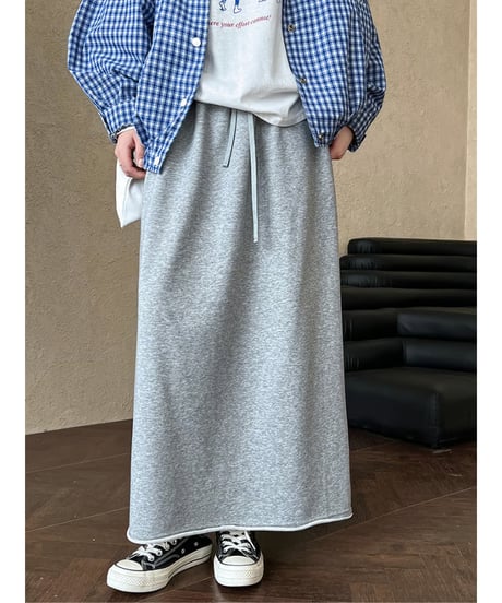 sweat maxi skirt / 2color　hm2054