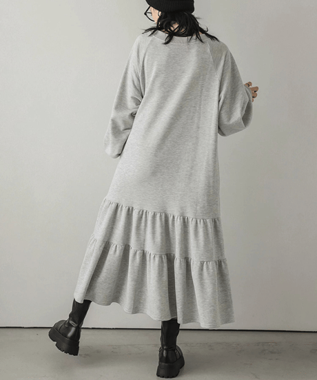 tiered sweatshirt dress / 4color　hm2798