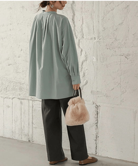 slit hem shirt / 4color　hm2964
