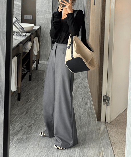 wide leg loose pants / 2color　hm1689