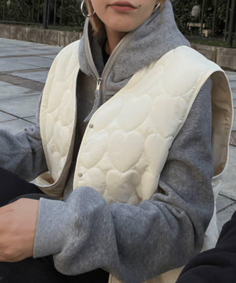 reversible quilting vest / 2color　hm1145