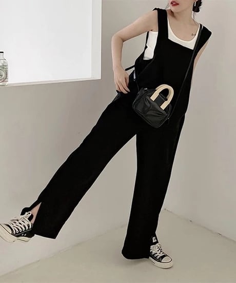 straight saide-slit overalls　hm1409