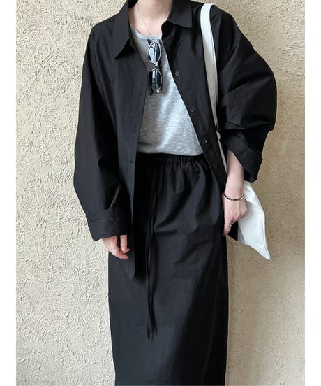 oversized shirt & skirt set / 2color　hm2075