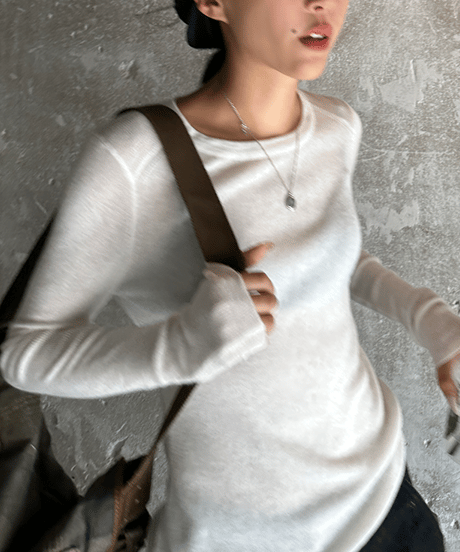 thin simple knit top / 3color　hm1288
