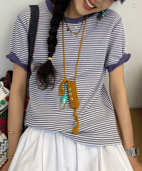 relaxed border tee / 2color　hm2351