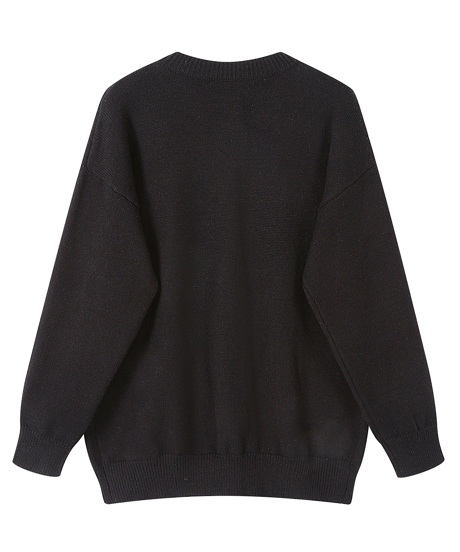 oversize crewneck cardigan / 2color　hm2714