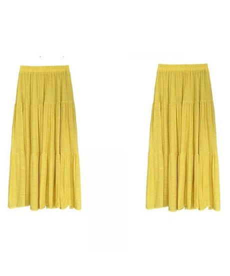 tiered flare skirt / 4color　hm2233
