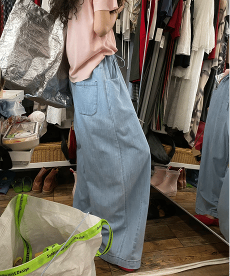 drawstring denim pants / 2color　hm2347