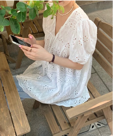 eyelet lace blouse　hm2920