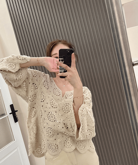 crochet lace cardigan　hm2874