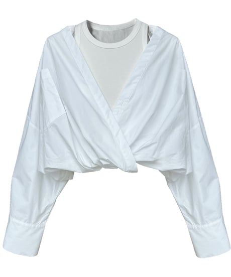cross wrap shirt / 2color　hm2056