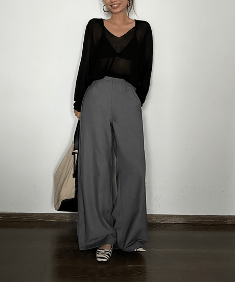 wide leg loose pants / 2color　hm1689