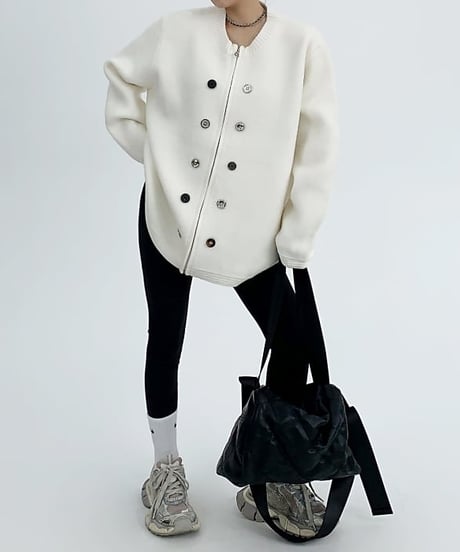 button knit cardigan / 3color　hm1718