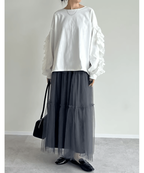 ruffle sleeve pullover / 2color　hm2658